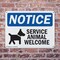 Signmission Service Animals Welcome, 10 in W x Rectangle, Plastic OS-2PACK-NS-P-710-L-16556 - alternate 3